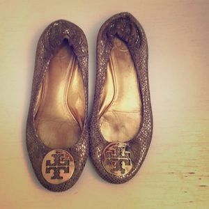 Tory Burch Gold Flats Size 8